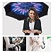 Ylovetoys Inverted Umbrella Double Layer Reverse Umbrella with C-Shaped Handle, Anti-UV Inside Out Windproof Umbrella for Car Rain Outdoor Use (Blue Flower)