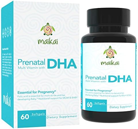 Prenatal DHA with Multi Vitamin and Folic Acid – Dietary Supplement Ideal for Mother and Child – 60 Softgels