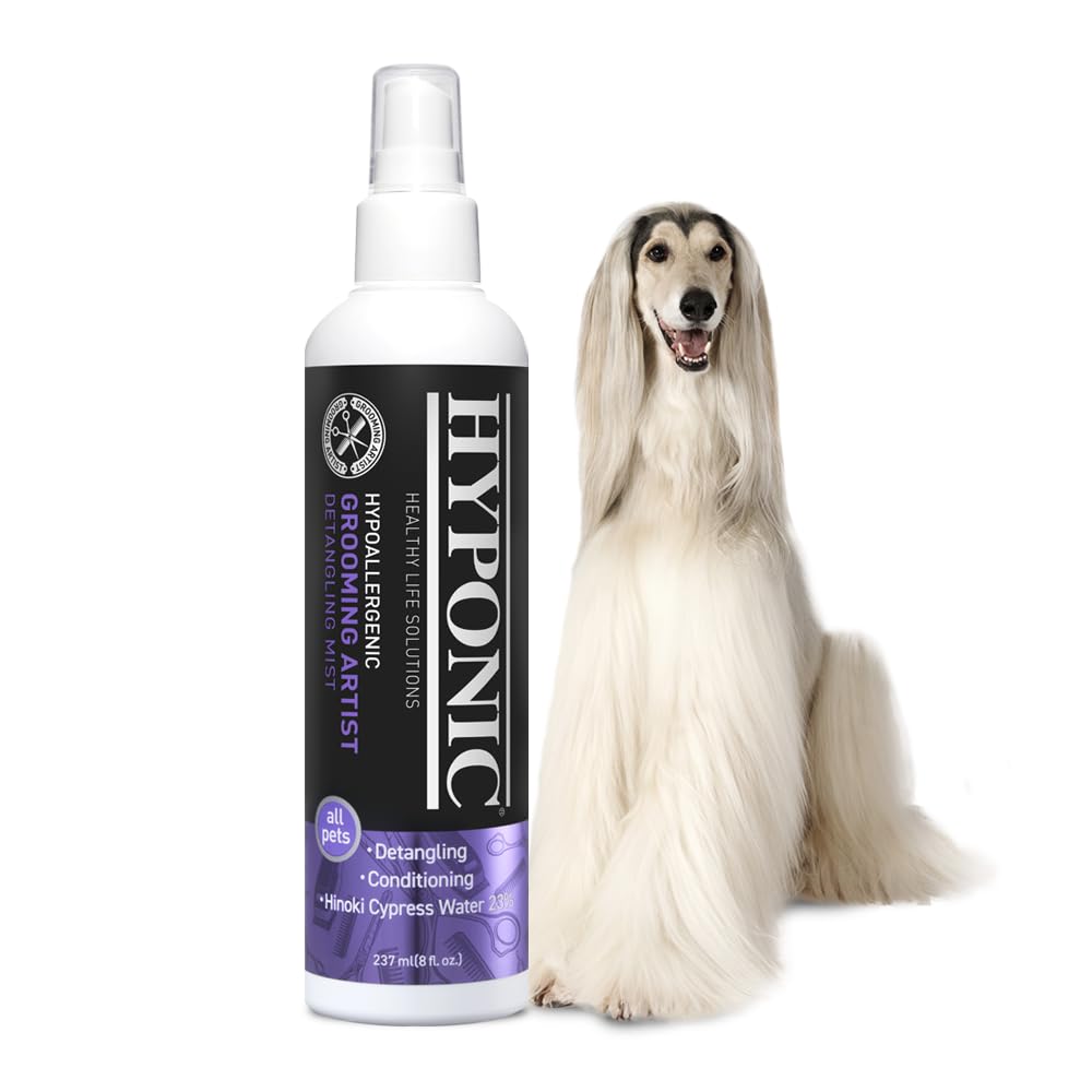 HYPONIC Grooming Artist Detangling Mist (237ml) - Conditioning, Moisturizing, Detangling mist for pets, shiny, flowing coat, tidying effect
