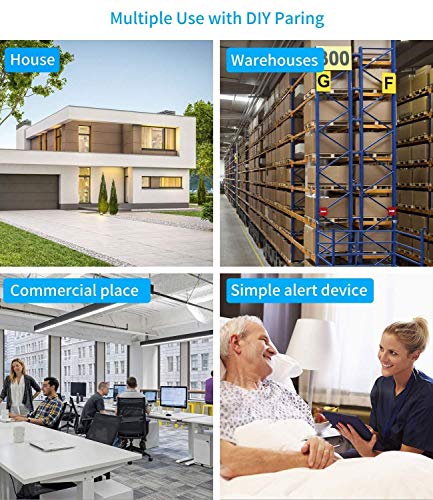 Timbre de Puerta Inalambrico, Govee Timbre Impermeable con LED Flash, Volumen Ajustable, 36 Melodías, Alcance a 300m, 1 Transmisor y...