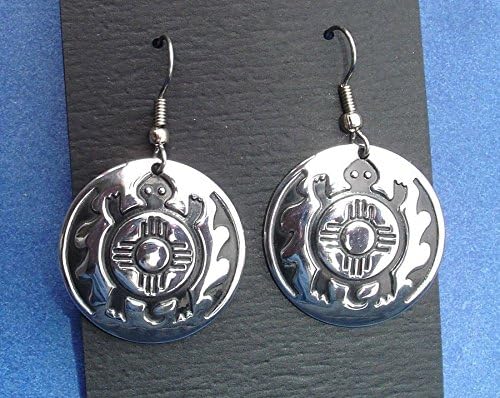Western Cowgirl Jewelry South Western Turtle French Wire Engraved Earrings