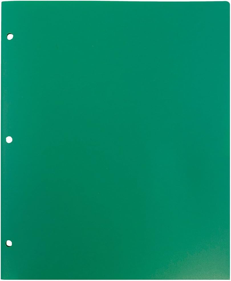 JAM PAPER Heavy Duty Plastic 3 Hole Punch School Folders with Pockets - Assorted Primary Colors - 6/Pack : Office Products