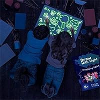 Hamkaw Children Painting Writing Board Luminous Graffiti 3D Painting Board Drawing & Sketch Pads, A5 Light Drawing Board Draw with Light Fun and Developing Toy for Kids Toddler Birthday Gift