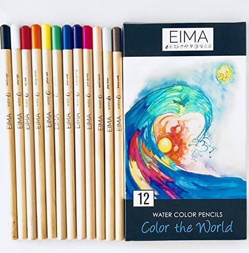 Watercolor Pencils Box Set of 12 by EIMA