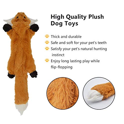 UOLIWO Stuffingless Dog Toys with Squeaker, Durable No Stuffing Squeaky