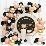 Rose Gold Black Balloons Garland Kit - 120 Pack