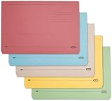 Elba A4+ Document Wallets Pack of 50 Assorted Colours 300 Sheet Capacity