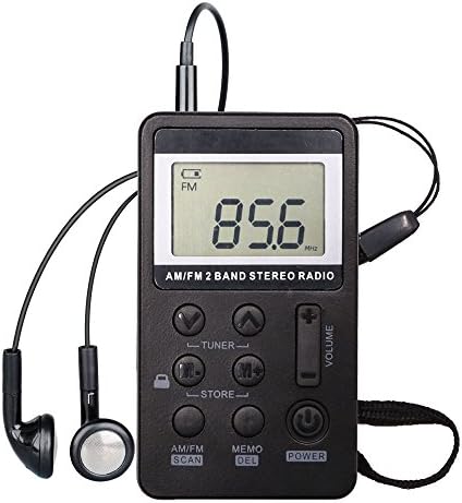 Pocket Radio, Digital AM/FM Portable Digital Tuning Stereo Radiowith Stable Reception and Clear Sound with Earphone for Walk