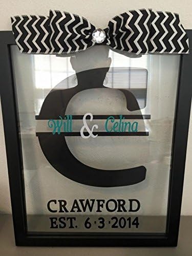 Personalized Name and Established Date Glass Frame Plaque