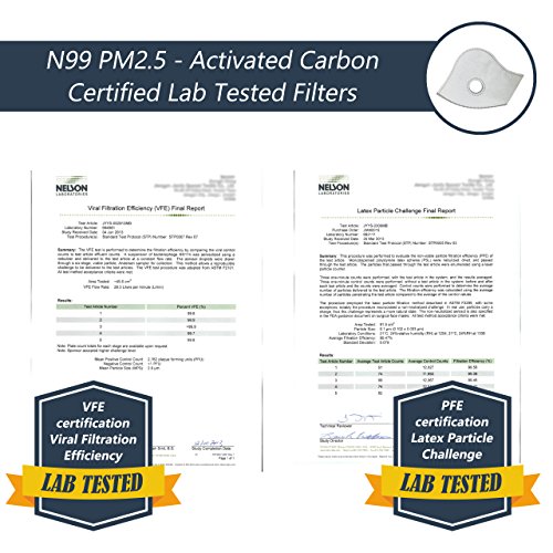 AIRNEX Set of 10 Activated Carbon N99 PM2.5 Filters and 4 Exhaust Valves Replacement fit most Dust and Pollution Masks in the market | For Every Product Sold We Plant Trees | Formerly named AirShielz