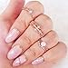Gieschen Jewelers Clover Tiara 18K Rose/White Gold-Plated CZ Crystal Dainty Ring