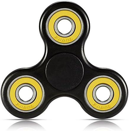 TOMOMO Tri-Spinner Fidget Toy With Premium Hybrid Ceramic Bearing (Black-yellow)
