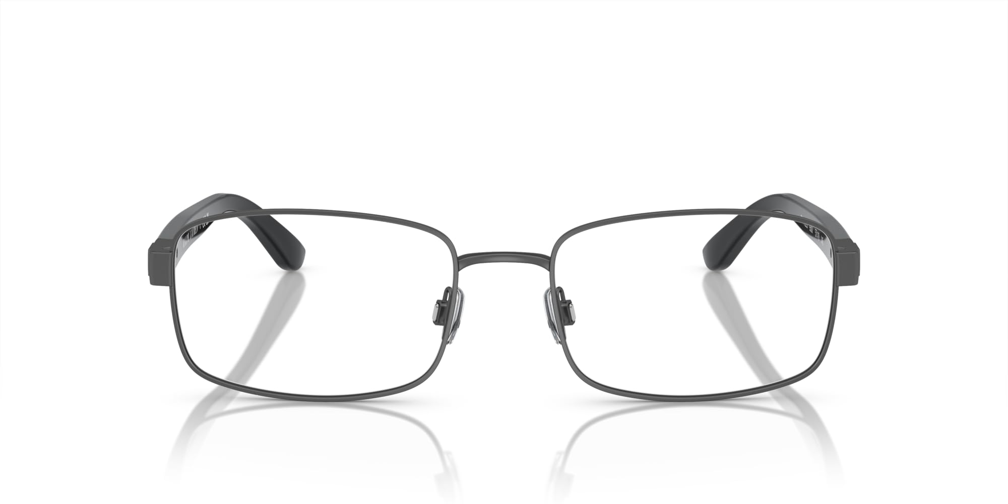 Photo 1 of Polo Ralph Lauren Men's PH1223 Rectangular Prescription Eyewear Frames, Semi Shiny Dark Gunmetal/Demo Lens, 55 mm