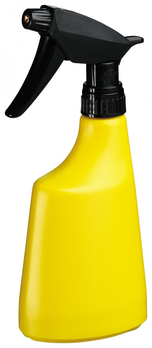 Plant sprayer standard made of plastic with brass nozzle, colour: yellow, capacity: 1 litre.