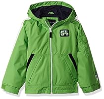London Fog Little Boys' Jacket with Striped Sleeves, Green, 4