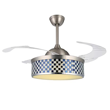 42 Inch Modern Crystal Ceiling Fan Light Simple Acrylic Fan