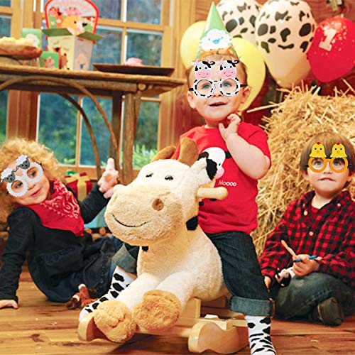 6pcs Farm Animal Glasses Barnyard Party Favors Eyeglasses Frame Creative Funny Eyewear Costume Birthday Party Supplies