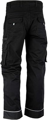 WrightFits Men Pro-11 Work Trousers Black Heavy Duty Cargo Pants 30W-31L view 9
