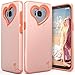 Vena Galaxy S8 Plus Case, [vLove][Heart-Shape | Dual Layer Protection] Hybrid Bumper Cover for Samsung Galaxy S8+ (Rose Gold/Coral Pink)