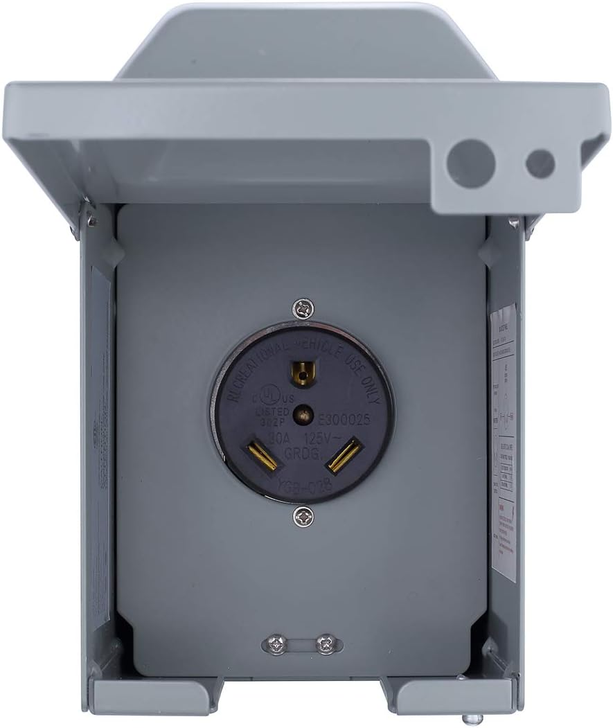 Miady 30 Amp 125 Volt RV Power Outlet Box, Enclosed Lockable Weatherproof Outdoor Electrical NEMA TT-30R Receptacle Panel, For RV Camper Travel Trailer Motorhome Electric Car Generator: Home Improvement