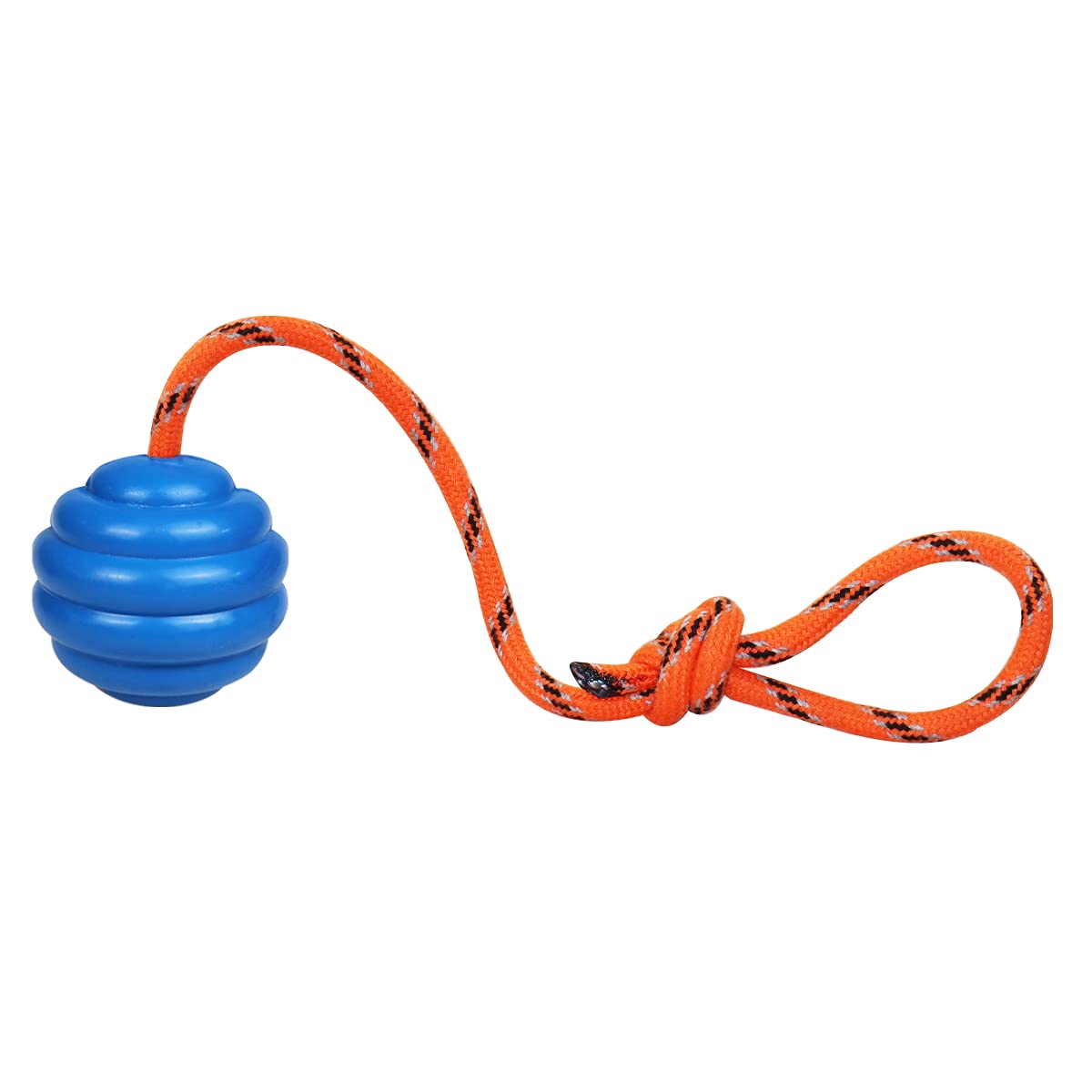 Photo 1 of Nevperish K9 Training Ball with Rope - Indestructible Dog Toy for Training, Pull, Throw, Tug and Fetch - Belgian Malinois Gifts (Blue)