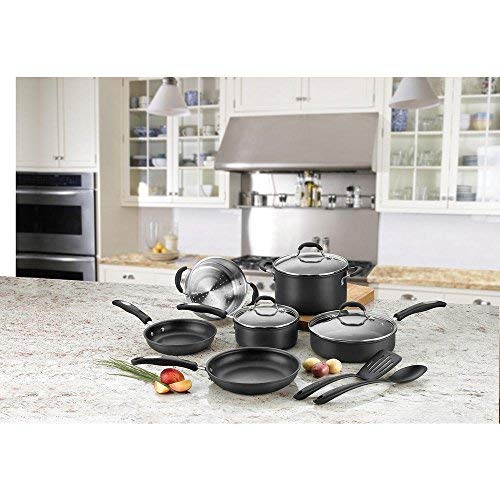 Cuisinart Chef's Classic Nonstick Hard – Anodized 14 – Piece Cookware Set , blk