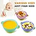 Zooawa Baby Suction Bowl and Spoon Set, 3 Pack Baby Weaning Set Nonslip BPA-Free Feeding Bowls with Lids Self Feeding Training Storage Bowl Cutlery Travel Set, Great Shower Gift for Infant Toddler