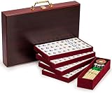 Yellow Mountain Imports Chinese Mahjong Set Emerald 148 Translucent Green Tiles view 5