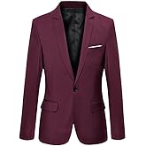 Beninos Mens Blazer Jacket Slim Fit Casual One Button Sport Coats