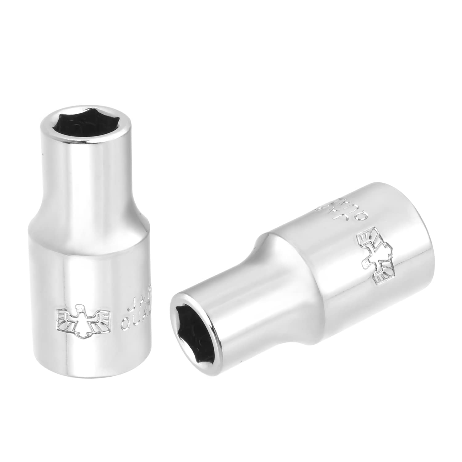 Utoolmart 1/4 Inch Drive 6 Point Socket Chrome Vandium Steel Imperial 7/32 Inch Standard Socket Hand Operated Tool Silver 4pcs