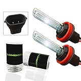Lumenon HID Xenon Conversion Headlight Replacement Bulbs 1 pair (H11 H9 H8, 8000k Crystal Blue)