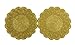 COTTON CRAFT - 2 Pack Beaded Placemat Set - Scalloped Round Hand Beaded Charger Placemat - Gold - 14 Inches Round - Hand Made by Skilled artisans - A Beautiful complement to Your Dinner Table décor