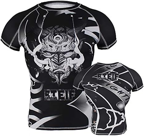 FTEIF Running Active Base Layer Tops Breathable Mens Boxing MMA Compression Shirt
