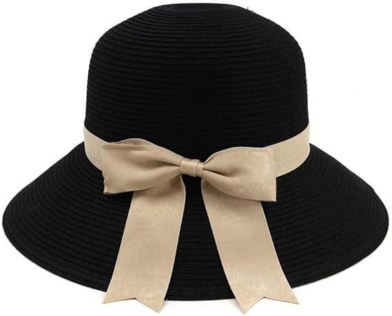 Amazon Zhqjp 麦わら帽子 レディース ストローハット 手作り レジャー 携帯便利 お洒落 紫外線防止 夏場 キャップ 色 ブラック サイズ 56 58cm キャップ 通販