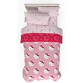 Sanrio Hello Kitty Holiday & Christmas Bedding Soft Comforter and Sheet Set with Sham, 5 Piece Twin Size, (Officially Licensed Product) by Franco