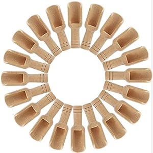 Camidy 20pcs Kleine Houten Lepels, Mini Scoops Bad Zout Scooper
