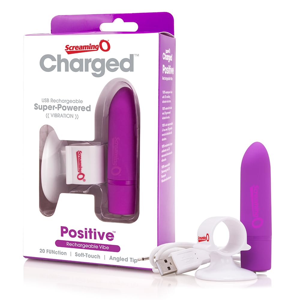 Screaming O Charged Positive Rechargeable Vibrator, Purple/Grape