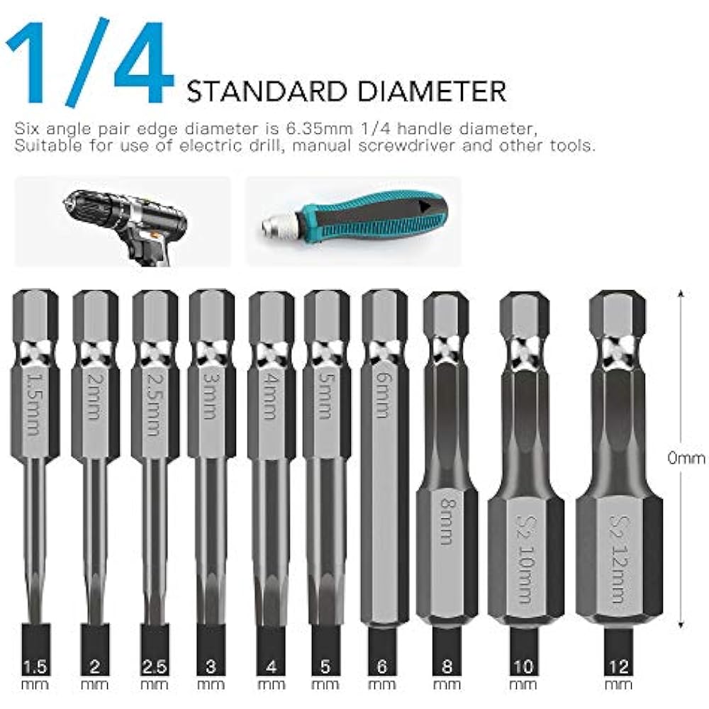 Hex Screwdriver Bit Sets Head Allen Wrench Drill eBay