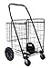 [Black] Heavy Duty Jumbo Folding Shopping Cart - Metal Bolted Strong Caster Wheels Extra Basket - Flagship Model by Unique Imports