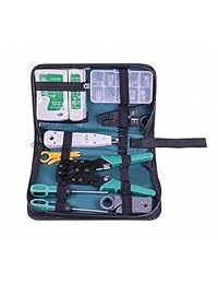 Cable de red juego de mantenimiento Kit de herramientas de reparación, RJ45, Cat5e, Cat6, prueba de comprobador de cables crimpadora crimpar pelacables cortador Kit de herramientas