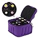 Mavogel Essential Oil Carrying Case with Handle and Two Zippers Holds 16 Bottles(5ml-15ml) for Essential Oil, Essential Oils Opener, Bottle Stickers, Metal Funnel and Dropper Included(Purple)