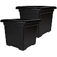 The HC Companies Accent Square Plant Pot w/Drainage - Classic Planters for Outdoor Plants & Indoor Plants - Lightweight & UV-