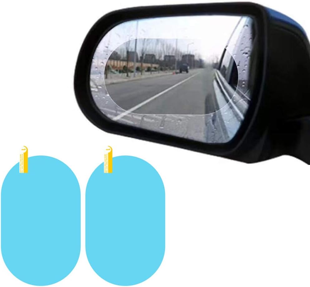 JMAHM Rainproof Film Rearview Mirror Film Car Hydrophobic Film Waterproof Membrane Side Window Anti Fog 2 Pack (Ellipse 100x145mm)