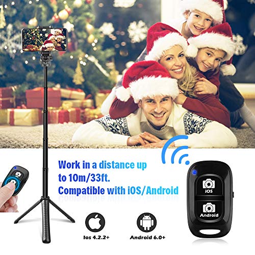 UBeesize Selfie Stick Tripod, Extendable and Portable Monopod with Wireless Remote Shutter, GoPro Adapter, Compatible with iPhone and Android Phone, Lightweight Camera, GoPro