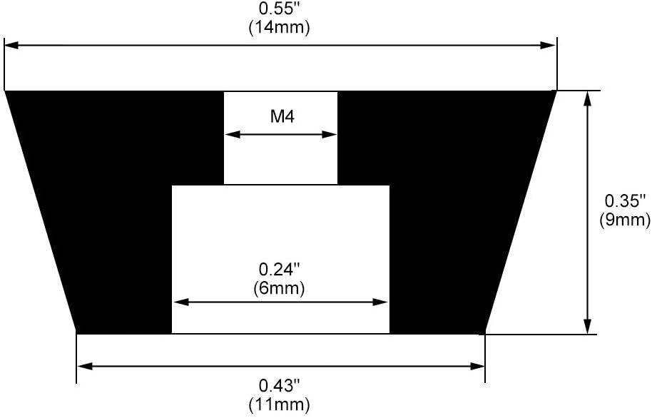 sourcing map D14 x 11 x H9mm Black Color Rubber Feet Anti Vibration Isolator Absorber Base Foot Pads, 20pcs - Image 3