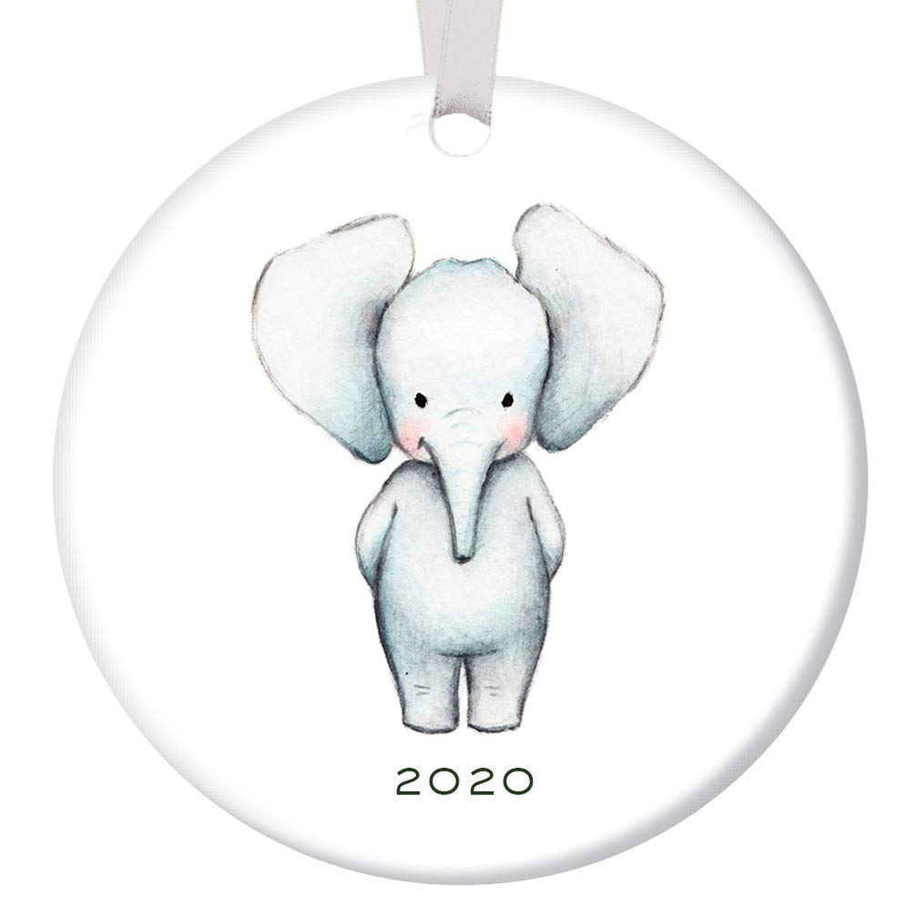 baby elephant christmas ornament