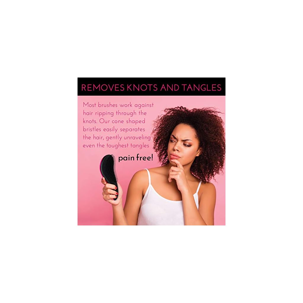 artnaturals Detangling Hair Brush Set (2 Piece Gift Set Pink
