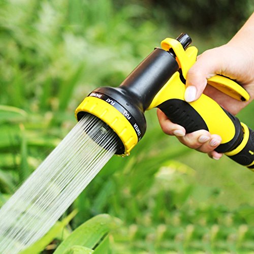 Losun Hose Nozzle, Garden Hose Nozzle with Heavy Duty 10 Adjustable Spray Patterns for Watering Garden, Washing Car and Pets