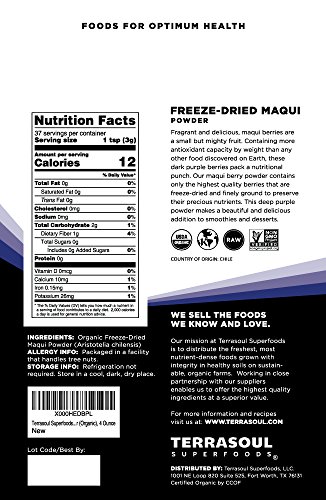 Terrasoul Superfoods Organic Maqui Berry Powder, 4 Oz - Freeze-Dried | Antioxidants - Image 3