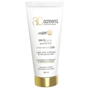 Acscreen Sunscreen For Oily And Acne Skin- Pack of 01 (UVB SPF 47) UVA PA +++